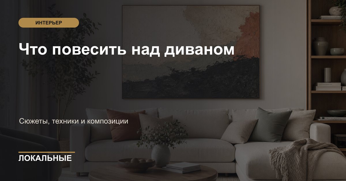 Что повесить над диваном: сюжеты, техники и композиции