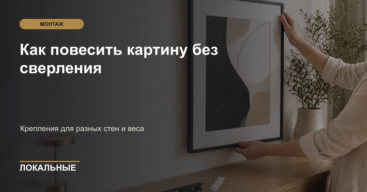 Как повесить картину без сверления