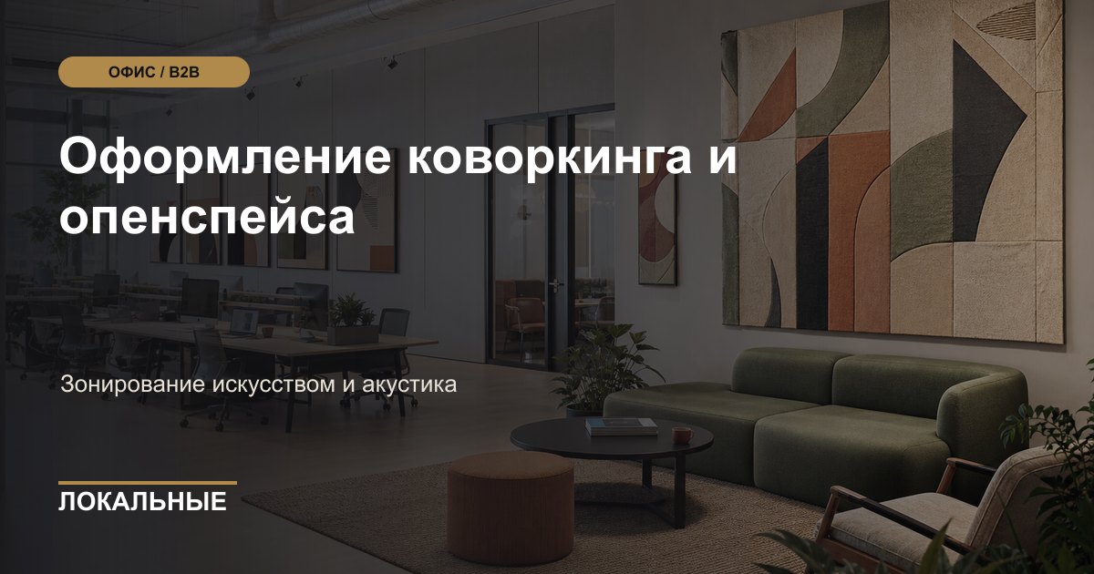 Оформление коворкинга и опенспейса