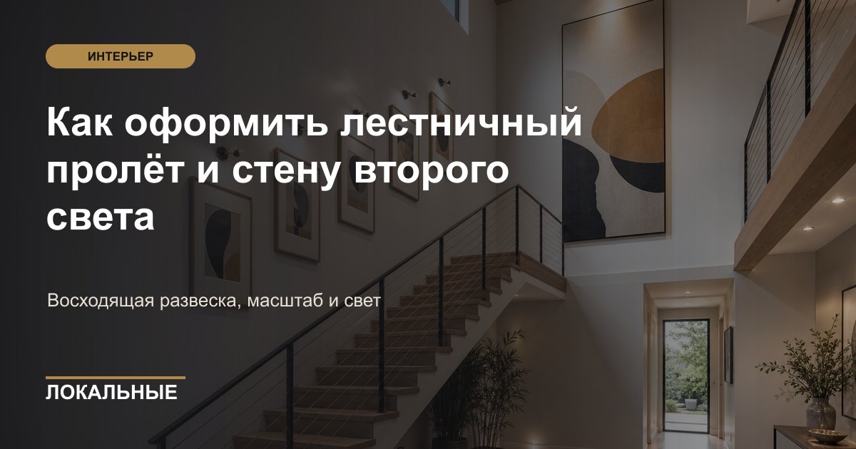Как оформить лестничный пролёт и стену второго света