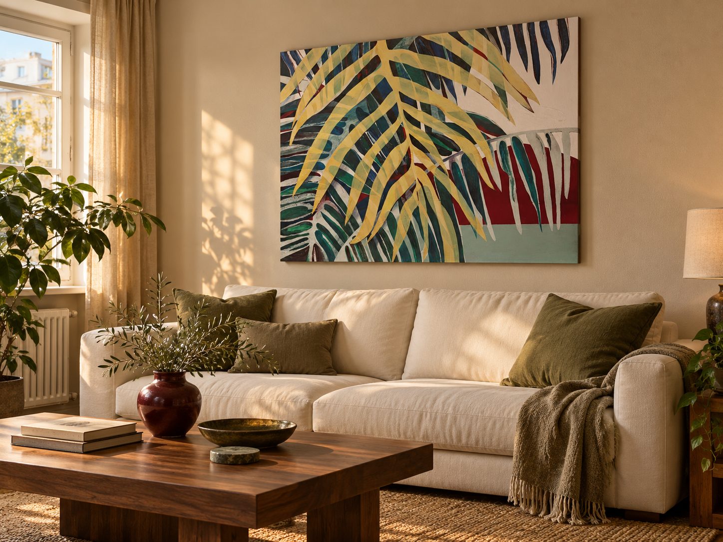 Oasis в интерьере гостиной, размер 75×105 см