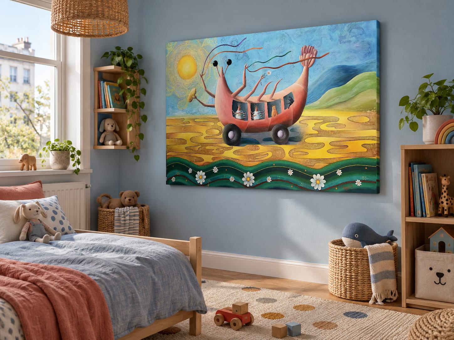 Креветкобус в интерьере квартиры, размер 80x120 см