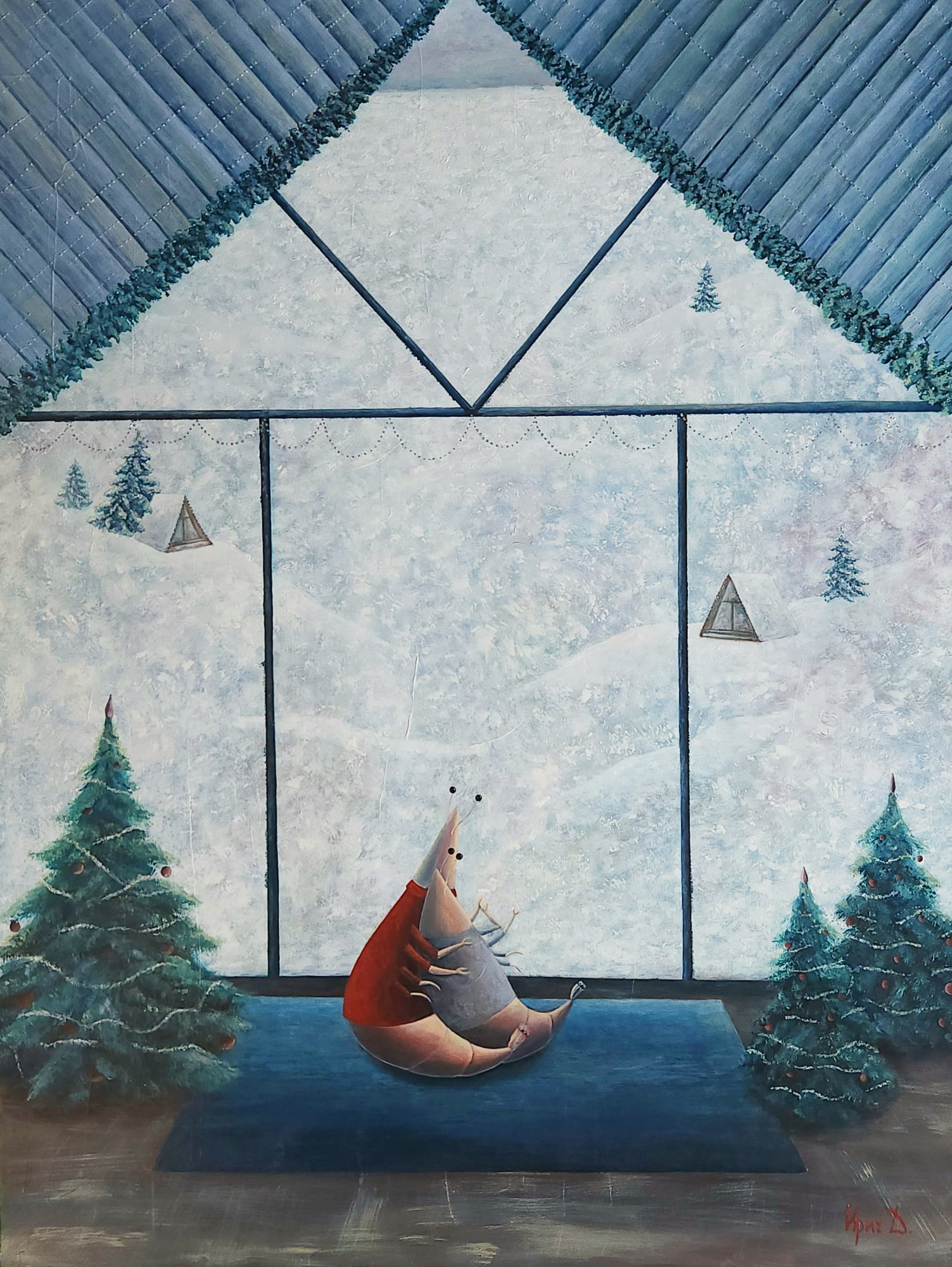Такого снегопада, Ирина Дубинина, картина, холст, акрил