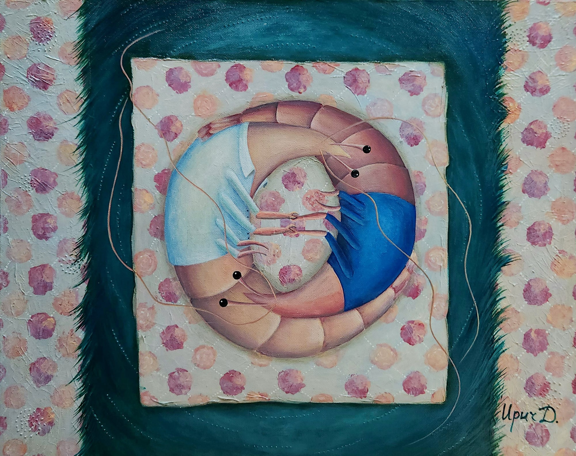 В поле, Ирина Дубинина, картина, холст, акрил
