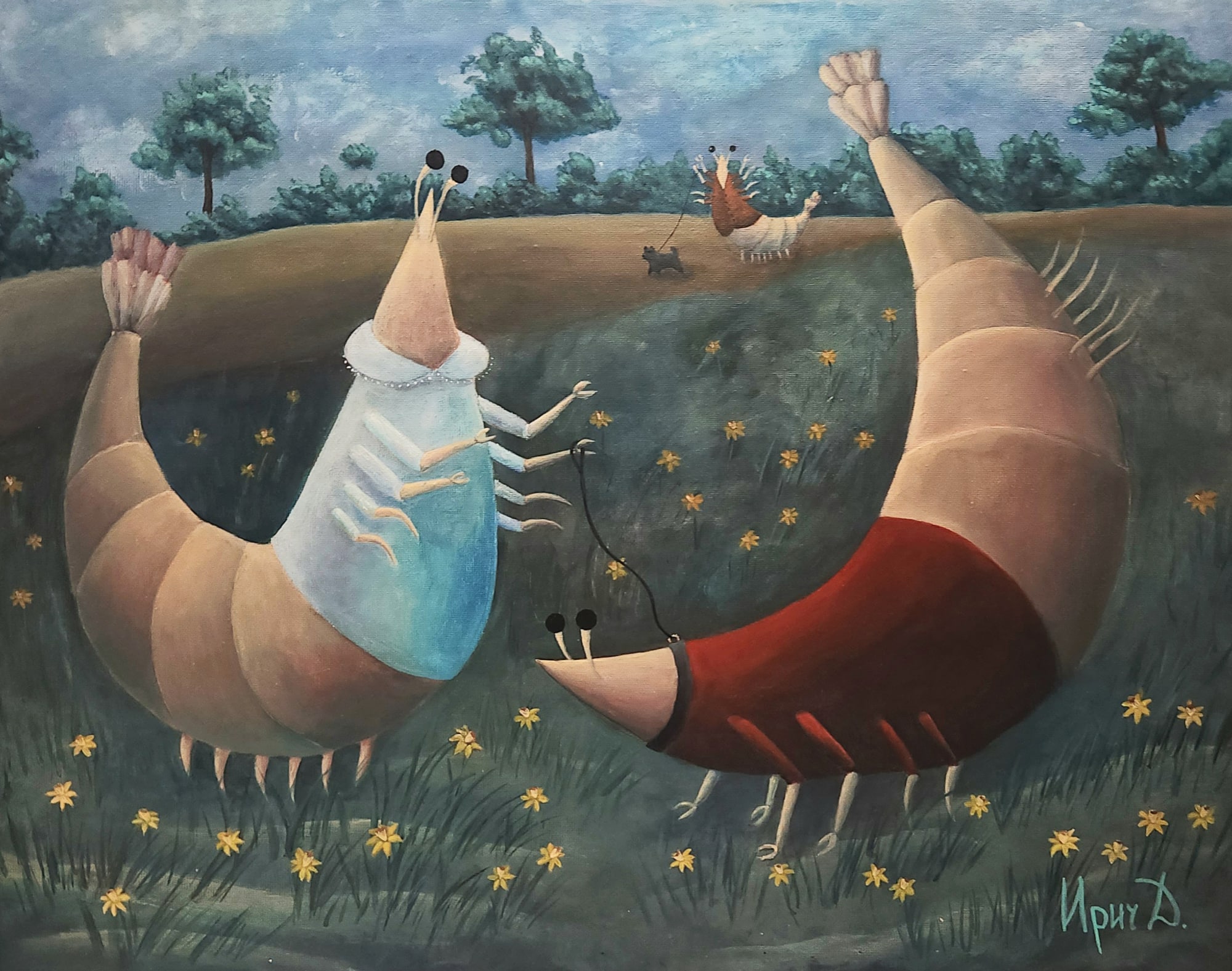 Прогулка, Ирина Дубинина, картина, холст, акрил