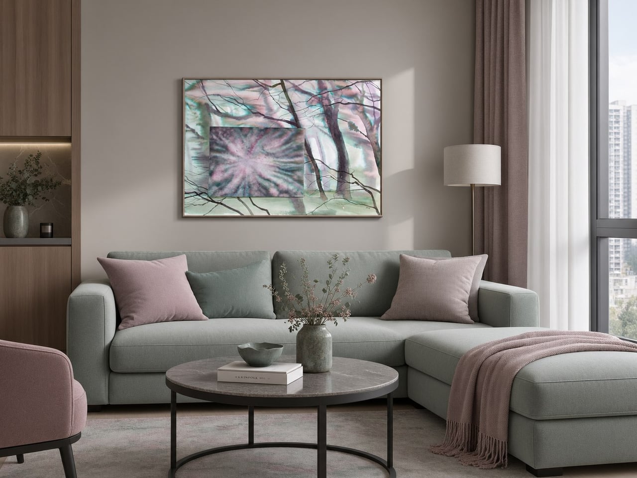 Лесные сны_3 в современном интерьере, оригинал сохранён без перерисовки, размер 40x60 см