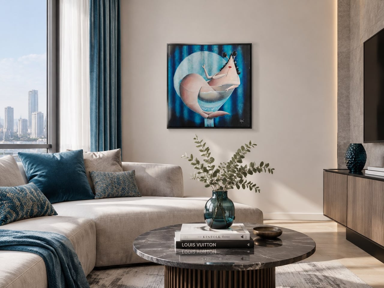 Бурлеск в интерьере квартиры, размер 60x60 см