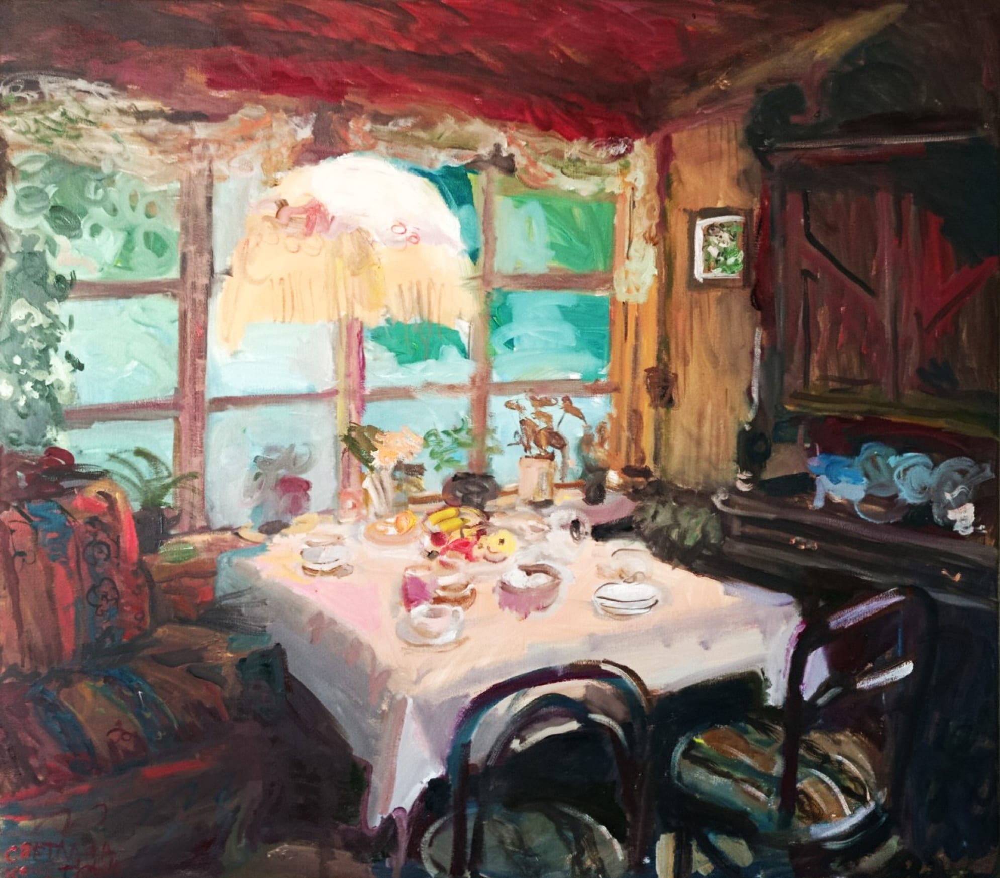 Вечерний чай, Кочеткова Светлана, картина, холст, масло