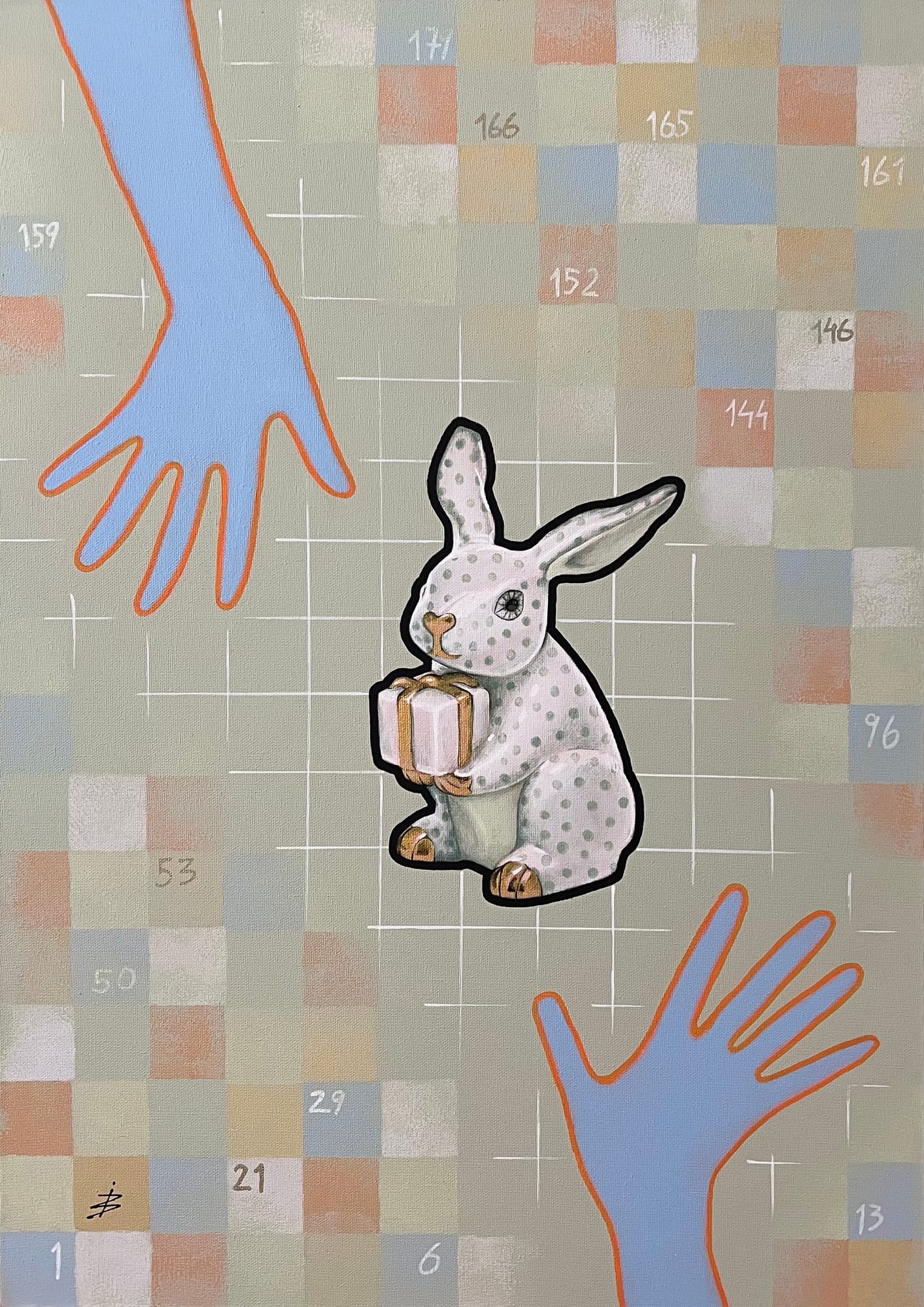 серия "Игра"_3, Исаенкова Виктория, картина, холст, акрил, маркеры