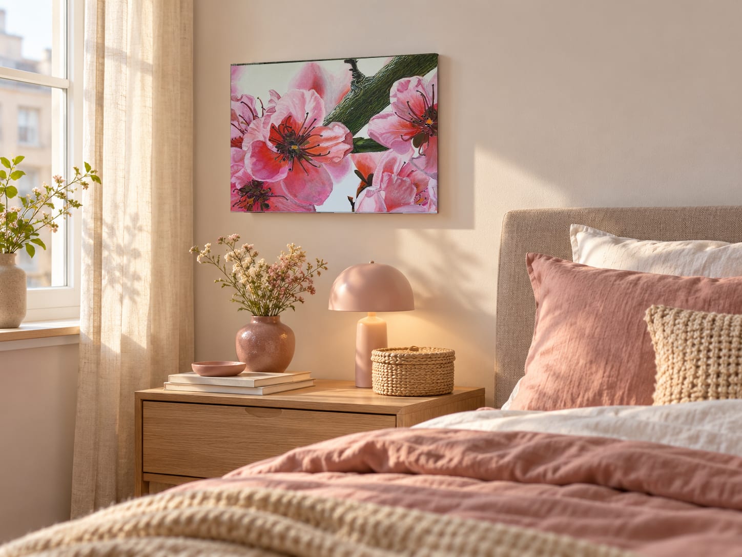Сакура в интерьере квартиры, размер 30×40 см